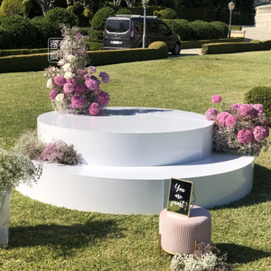 Plataforma Redonda para Bailes de Boda, Podio Blanco para Ceremonias, Escenario Redondo para Decoración de Bodas - Product Image 3