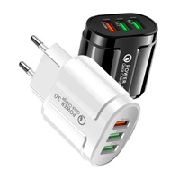 Vente en gros Chargeur mural universel 3.0 USB 5V2A 3USB chargeurs rapides de voyage Prise EU / US pour iphone pour huawei