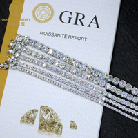 Collier plaqué or 18 carats, argent 925, diamants VVS1, chaîne tennis en moissanite, bracelets à maillons tendance, bijoux hip-hop pour dropshipping