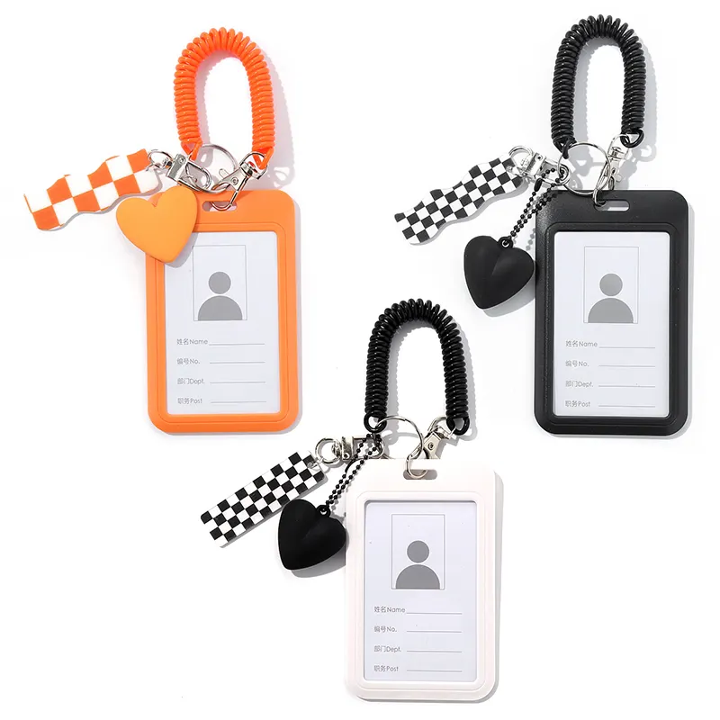 Hot Sale ID Card Holder Keychain Plastic Name Badge Holder Acrylic Key Chain