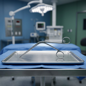 Pinces auriculaires courbées en acier inoxydable, instrument chirurgical manuel d'hémostase ORL avec poignées annulaires, certifié ISO13485 - Product Image 2