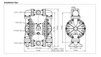 Pompe à diaphragme pneumatique (juste EXW) pour transfert de liquides chimiques acides et alcalins à haute pression pour gravure de circuits imprimés (PCB) et transfert de liquides usagés