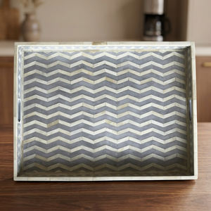 Plateau de luxe exquis fait main en résine d'os, bois et émail, sculpté et poli à la main, écologique, pour la décoration intérieure, plateau jetable - Product Image 6