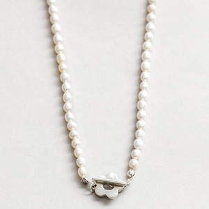 Oro Vermeil 925 Sterling Silver acqua dolce <span class=keywords><strong>margherita</strong></span> perla <span class=keywords><strong>collana</strong></span> di moda - Product Image 3