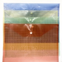 Vente flash : Classeur de documents en plastique imperméable, sac transparent avec bouton pression, plusieurs couleurs