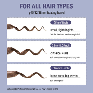 Rizadores de Pelo Más Vendidos y Tenacillas <span class=keywords><strong>para</strong></span> Rizar el <span class=keywords><strong>Cabello</strong></span> con Pantalla LCD de Temperatura y Calentador Dual PTC - Product Image 3