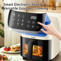 Nouvelle friteuse à air multifonctionnelle avec écran LCD électrique, capacité de 4,5 L, sans huile, avec revêtement vapeur, Silver Crest personnalisée, pour une utilisation domestique en cuisine