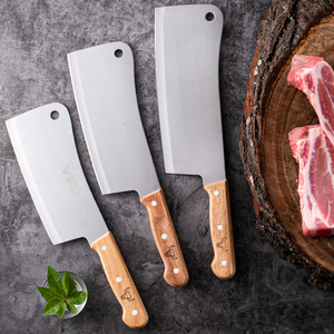 Couteau à viande professionnel <span class=keywords><strong>chinois</strong></span> traditionnel de 8'', 9'', 10'' avec manche en bois pour la cuisine - WoodKnife - Product Image 1