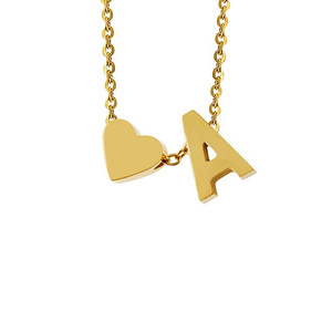 Collana a Catena Sportiva in Acciaio Inossidabile con Alfabeto Inglese e Design a Cuore per Unisex - Product Image 2