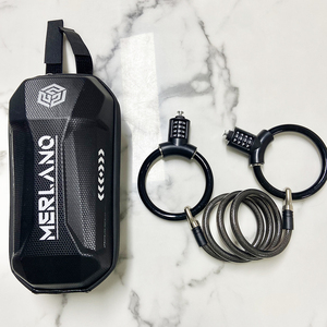 <span class=keywords><strong>Antivol</strong></span> pour trottinette électrique, cadenas à combinaison à 4 chiffres, double tête, câble double, avec sac de rangement, haute sécurité, mot de passe, cadenas pour vélo électrique - Product Image 3