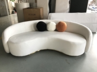 Nouvel ensemble de canapés de luxe dorés et élégants pour hall d'entrée, fauteuils lounge en acier inoxydable, canapé en velours pour hôtel et maison