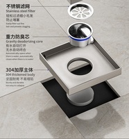 Desagüe de suelo de baño de alta calidad, drenaje de acero inoxidable, inserto de azulejo del Suelo, colador de ducha de latón dorado negro, desagüe de suelo