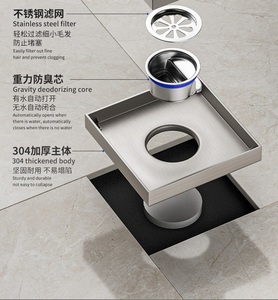 Desagüe de suelo de baño de alta calidad, drenaje de acero inoxidable, inserto de azulejo del Suelo, colador de ducha de latón dorado negro, desagüe de suelo - Product Image 3