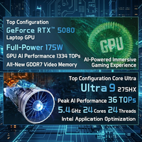 MSI Raider 16 AI 2025 Serie Ultra9 RTX5080 HD 16" Laptop da Gaming ad Alta Frequenza di Aggiornamento MSI Titan 16