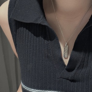 S925 Pure <b>Silver</b> Simple Vintage Rectangular Geometric Pendant with Niche Design Patterned Fine Pendants & <b>Charms</b> Jewelry - Product Image 2