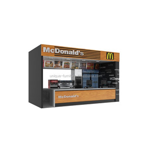 Prix d'usine Kiosque de café extérieur rectangulaire marron Kiosque de nourriture de rue portable McDonald's Meubles d'affichage de restauration rapide <span class=keywords><strong>en</strong></span> plein air - Product Image 2