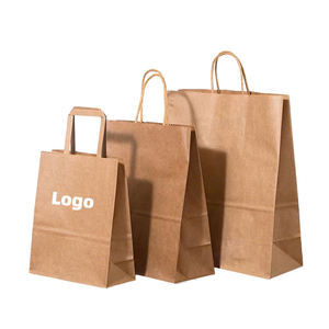 Bán buôn tùy chỉnh có thể tái chế thân thiện với môi nâu kraft Túi mua sắm giấy cho bao bì may mặc tái sử dụng bền - Product Image 3