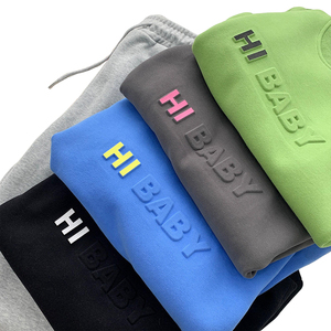 Quần Áo Các Nhà Sản Xuất Nặng Trọng Lượng Áo Len Tùy Chỉnh 3D Nổi Crewneck Áo - Product Image 1