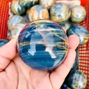 Groothandel Natuurlijke Hot-Selling Blauw Force Shi Bal Kristal Energie Bal Voor Healing Geschenken