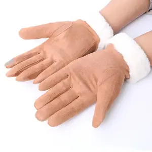 Gants d'hiver noirs en daim synthétique jacquard de haute qualité, confortables, nouveau design, chauffants, écran tactile, fabriqués aux États-Unis, logo personnalisé - Product Image 5