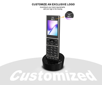 Teléfono Inalámbrico Fijo 4G Personalizado con SIM Única, Pantalla a Color de 2.4 Pulgadas, Radio FM para MP3