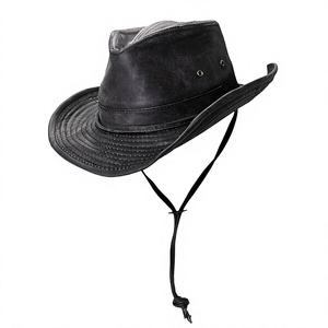 Distressed <b>Steampunk</b> Leather <b>Hat</b> Vintage Renaissance Faire Headwear Retro Cosplay Costume Cowboy <b>Hat</b> Custom Manufacturer - Product Image 1