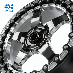 Ruedas Forjadas <span class=keywords><strong>Beadlock</strong></span> Todoterreno de Aleación de Aluminio Pulido, 40mm 30mm, Multirradio, Superficie Cóncava, para Neumáticos de Coche de Pasajeros 5x108 24x14 - Product Image 3