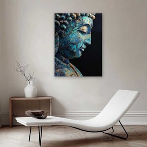 Dipinto su Tela Personalizzabile Zen Buddha Floreale, Arte Murale Buddha e Loto <span class=keywords><strong>in</strong></span> Tonalità Neutre per Studio Yoga - Product Image 4