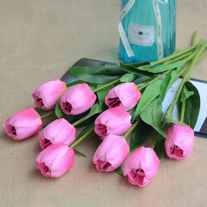 Fleur artificielle tulipe unique 48 cm en soie, décoration de mariage et de maison, fleur hautement réaliste - Product Image 2