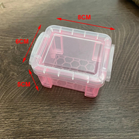 Mini boîte de rangement de couleur bonbon boîte de verrouillage en plastique Transparent Table cosmétique boucles d'oreilles bijoux organisateur étui bricolage Collection de cartes