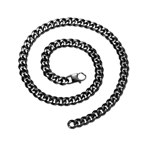 Simple <b>Titanium</b> Steel Necklace, Street Hip Hop Hipster Side Cuban <b>Chain</b> Jewelry Tanjing Fashion Lijing Necklace - Product Image 5