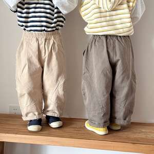 <span class=keywords><strong>Pantalon</strong></span> décontracté coréen pour enfants, en pur coton, coupe ample, taille élastique incurvée, pour garçons et filles, long, automne-printemps 2026, nouveauté - Product Image 4