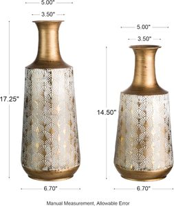 Elegante Florero de Metal Hecho a Mano con Acabado Resistente a la Corrosión, Duradero para Uso en Interiores/Exteriores, Hecho en India - Product Image 6