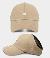 Gorra de Béisbol de PVC de 6 Paneles para Niñas, con Orificio para Cola de Caballo, para el Verano, Diseño Love Parent-Child