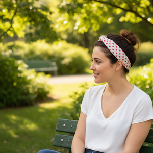 Fascia per capelli con nodo a pois 3 cm DIADEMA Accessorio per capelli alla moda per donne e ragazze - Product Image 3