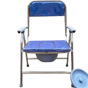 Folding <b>Commode</b> <b>Chair</b> Stainless Steel 250 Kg Capacity Portable Toilet Seat For Elderly Pregnant Women Patients - Product Image 2