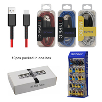 Usine un arrêt service câble de charge OEM ODM 1m 3.3ft PVC câble USB emballé dans une boîte acrylique accrocher sur présentoir de vente au détail