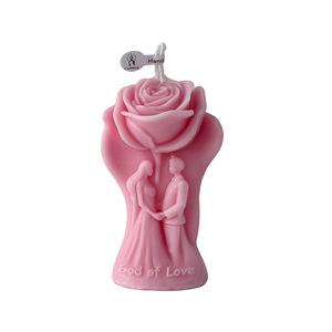 Rose Shape Couple Scented Candle Creative Decorative <b>Ornament</b> Romantic Wedding Decoration Valentine Gift Aroma Candle - Product Image 5