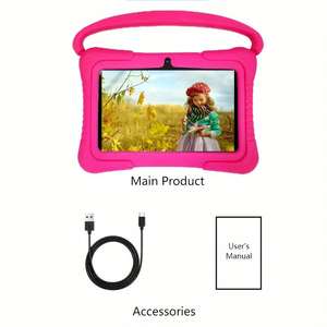 Tablette PC éducative pour enfants 2024, 7 pouces, processeur quadricœur Allwinner, couleur <span class=keywords><strong>rose</strong></span>/<span class=keywords><strong>bleu</strong></span>, avec logiciel de jeu pour enfants Iwawa - Product Image 6