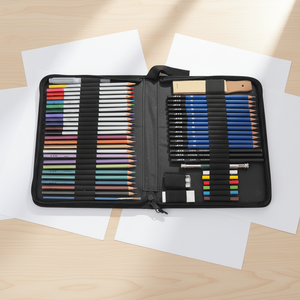 Ensemble de crayons de couleur professionnels Foska 54 pièces, crayons de couleur aquarelle métalliques, dans un étui en nylon, ensemble de crayons de peinture pour artiste, dessin - Product Image 6