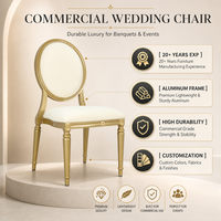Chaise de salle à manger de restaurant en métal durable, design nordique de luxe, chaises de banquet de mariage avec pieds dorés, directement de l'usine