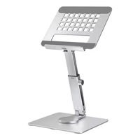 Support de tablette universel en alliage d'aluminium de qualité supérieure, base rotative à 360°, hauteur télescopique réglable, support pliable et relevable