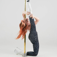 Pantalon de pole dance à motif personnalisé Leggings collants de scène pour femmes en silicone à plumes antidérapantes à motif phénix