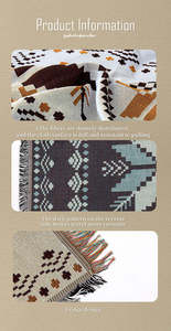 Couvertures de jet couvertures de gland tricotées, conception aztèque du sud-ouest bohème pour la plage de camping de voyage en plein air - Product Image 6