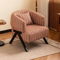 Chaise Croissant Minimaliste Moderne Décontractée avec Pieds en Bois Massif, Idéale pour Salons, Coins Lecture, Maisons d'Hôtes ; Chaise.