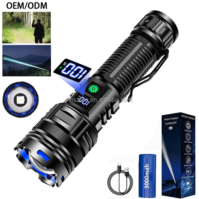 High Quality Wholesale LED Tactical Flash Light Waterproof USB Rechargeable Glare Flashlight for Emergency, Home, Outdoor,Hiking