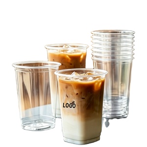Wholesale Custom Logo 93mm 12/14/16/20/24oz Clear PET Square Disposable <b>Plastic</b> <b>Cups</b> with Lids for Bubble Tea Coffee Juice Shop - Product Image 3