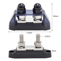 Barre de distribution d'alimentation DC 12V 250A pour systèmes solaires marins et automobiles, avec double goujon M8, pour batteries de camping-cars et caravanes