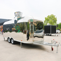 Chammp 2026 Remorque de restauration rapide mobile en acier inoxydable pour hamburgers, hot-dogs et pizzas, avec cuisine complète, à vendre