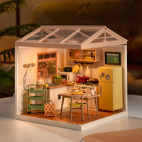 Robotime Rolife Kit de Modélisme DIY DW008 Happy Meals Cuisine, Puzzle 3D en Plastique, Maison Miniature à Monter Soi-même